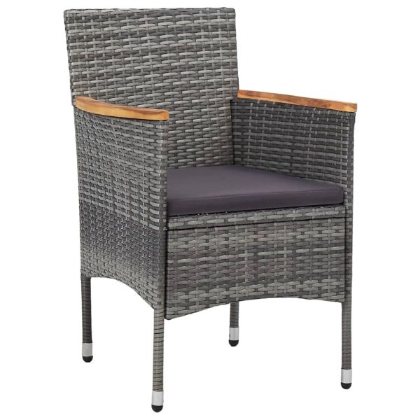 Градински трапезен комплект, 5 части, сив