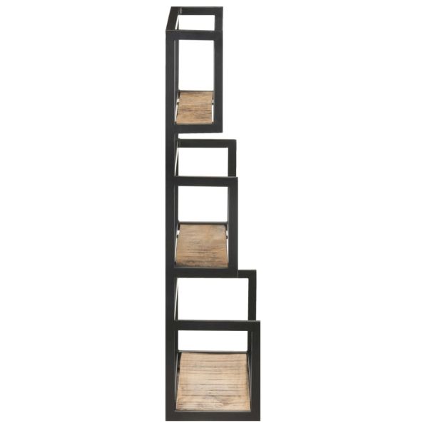 Рафт за стена, 60x20x85 см, грубо мангово дърво