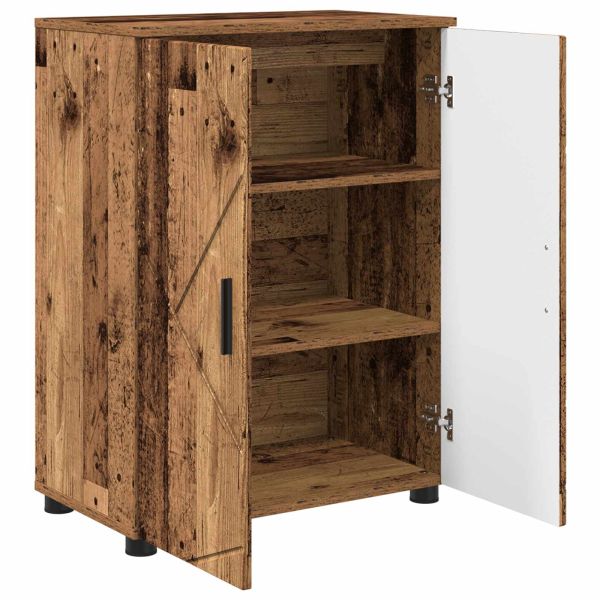 Шкаф за баня със съхранение с врата Старо дърво 60 x 35 x 80 см