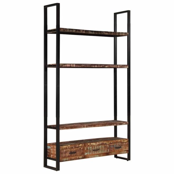 Етажерка за книги, 118x30x200 см, регенерирано дърво масив