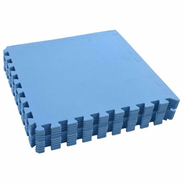 Мат за под басейн 12 pcs Синьо 4,32 ㎡ EVA Пяна