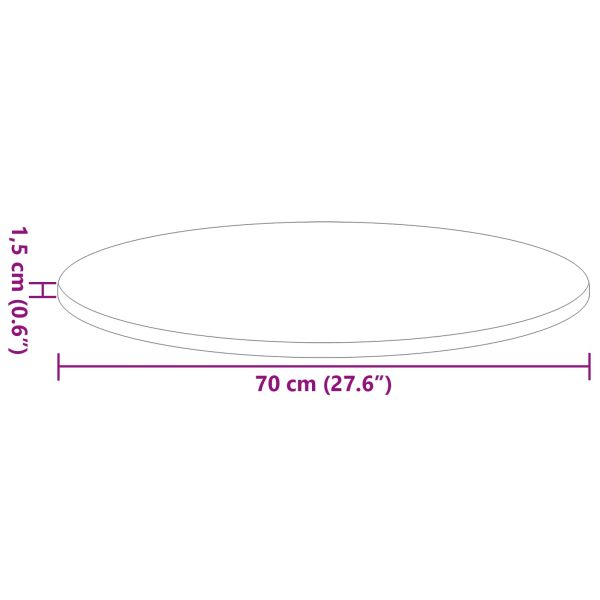 Топ за маса Черно Ø 70 x 1,5 cm Инженерно дърво