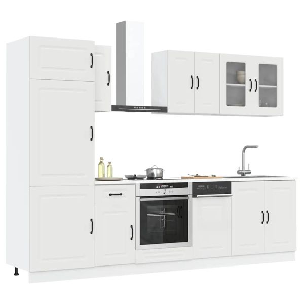 Комплект кухненски шкафове от 8 части Kalmar, инженерно дърво
