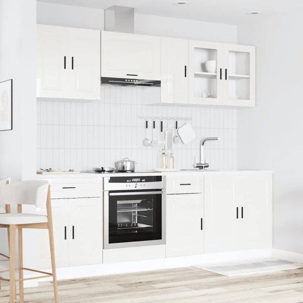 Комплект кухненски шкафове от 8 части Kalmar, инженерно дърво