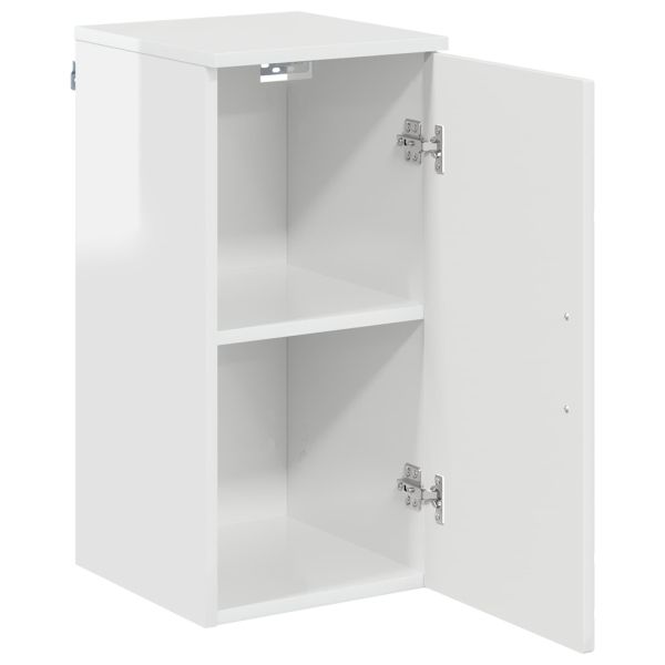 Шкаф за баня Монтиране на стена Лъскаво бяло 30 x 31,5 x 61 см