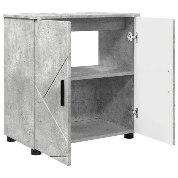 Шкаф за баня със съхранение Циментено сиво 61 x 35 x 64 см