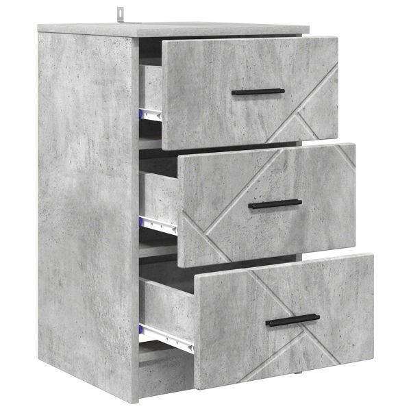 Нощен шкаф Бетонно сиво 38 x 38 x 66 см Инженерно дърво