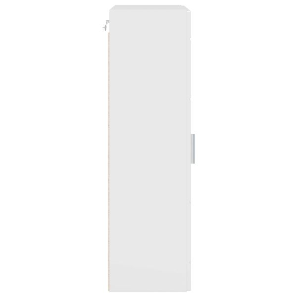 Дървен шкаф Лъскаво бяло 50 x 29 x 100 см Инженерно дърво