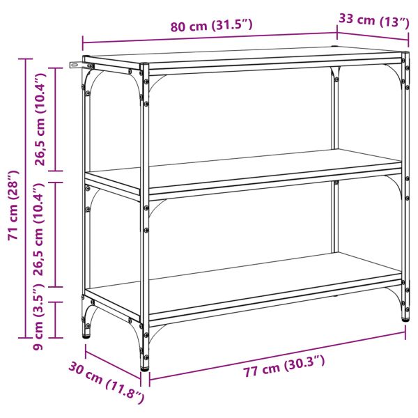Шкаф за книги Дъб 80 x 33 x 70,5 см