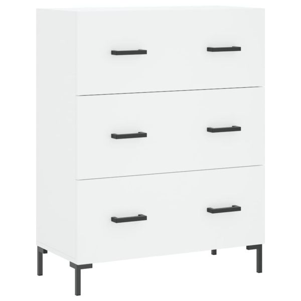 Висок шкаф, бял, 69,5x34x180 см, инженерно дърво