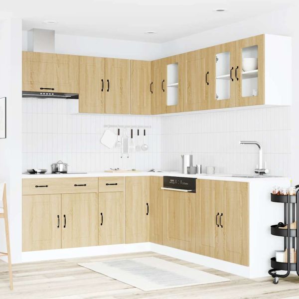 Комплект кухненски шкафове от 11 части Kalmar, инженерно дърво
