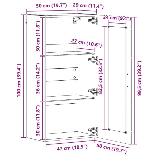 Дървен шкаф Старо дърво 50 x 29 x 100 см Инженерно дърво