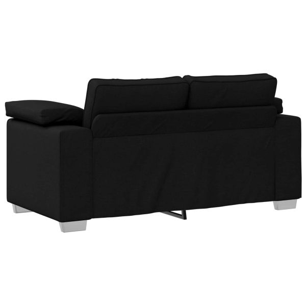 Диван 3 pcs Черно 219 x 80 x 82 см Ленена смесена тъкан