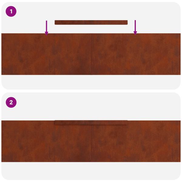 Ограда за трева 4 pcs Ръждясало 450 x 0,05 x 20 см