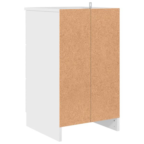 Нощен шкаф Бяло Със Силен Гланц 38 x 38 x 66 см Инженерно дърво