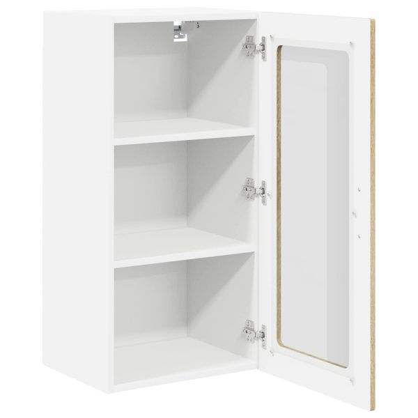 Стенен стъклен шкаф LUCCA 2 pcs Дъб сонома 40 x 31 x 80 см