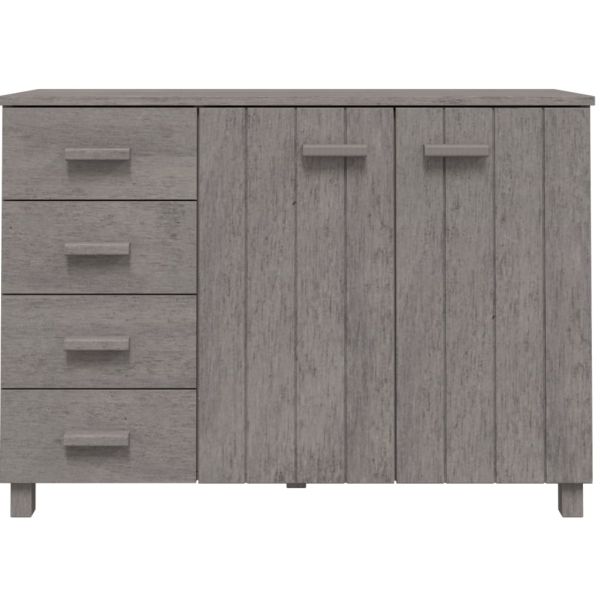 Сайдборд HAMAR, светлосив, 113x40x80 см, борово дърво масив