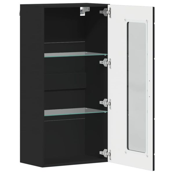 Дървен шкаф Черно 50 x 29 x 100 см Инженерно дърво