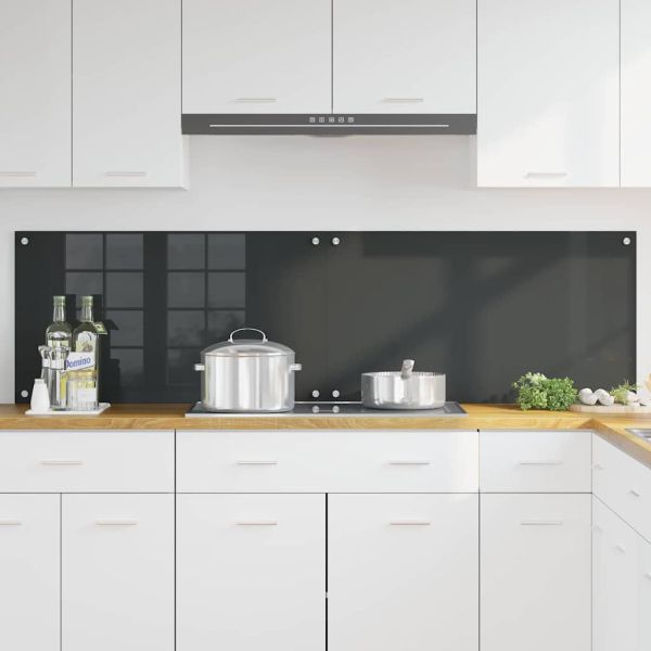 Кухненски гръб 2 pcs Тъмен сив 90 x 50 cm закалено стъкло