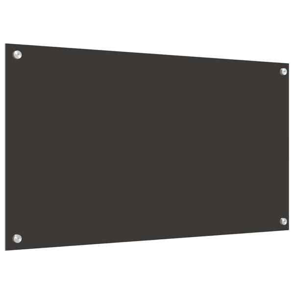 Кухненски гръб 2 pcs Тъмен сив 90 x 50 cm закалено стъкло
