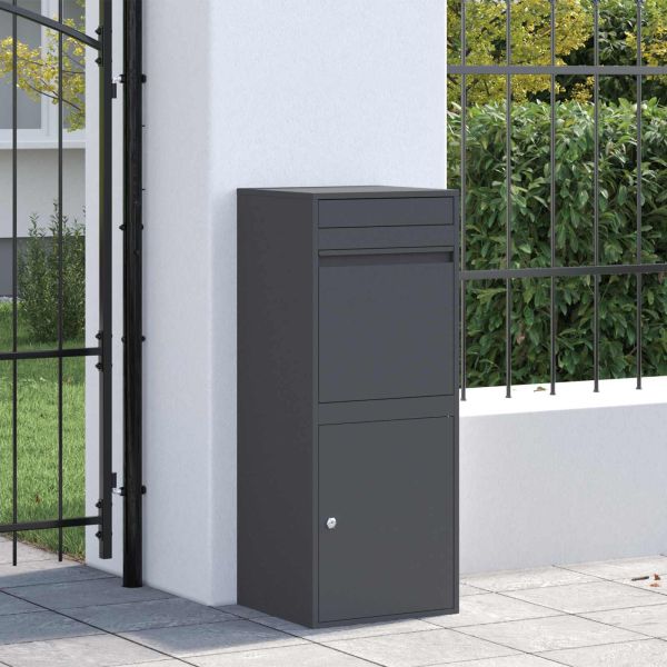 Пощенска кутия за пратки Антрацит 41 x 38 x 103 см Стомана