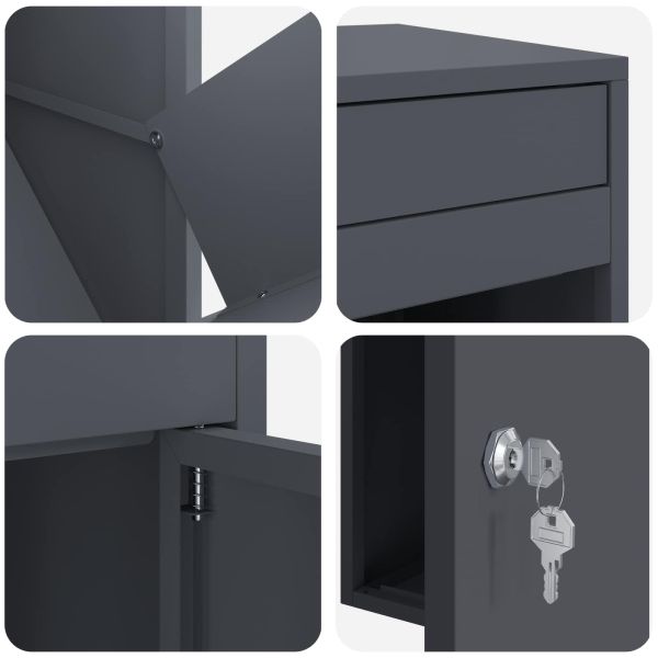 Пощенска кутия за пратки Антрацит 41 x 38 x 103 см Стомана