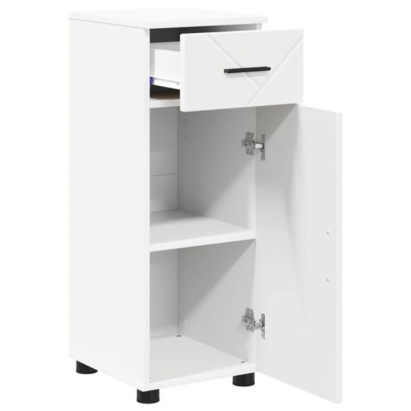 Шкаф за баня Бяло 30 x 35 x 80 см Инженерно дърво & Метал