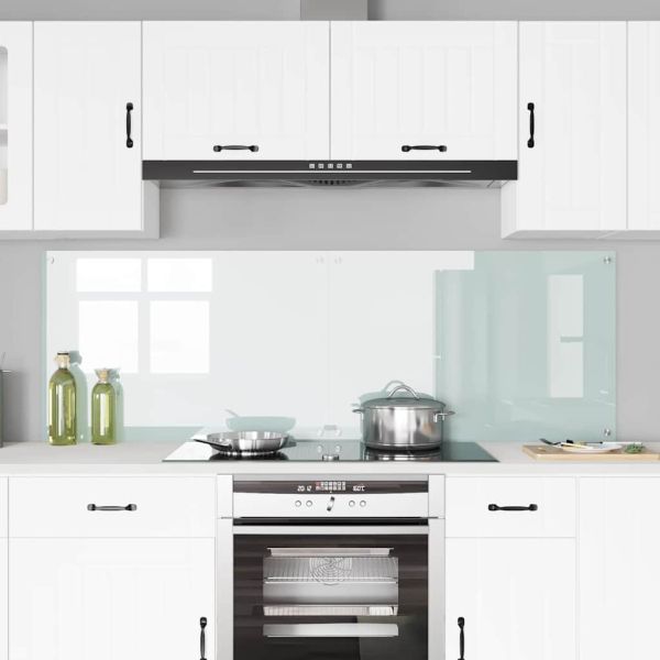 Кухненски гръб 2 pcs Бяло 90 x 60 cm закалено стъкло