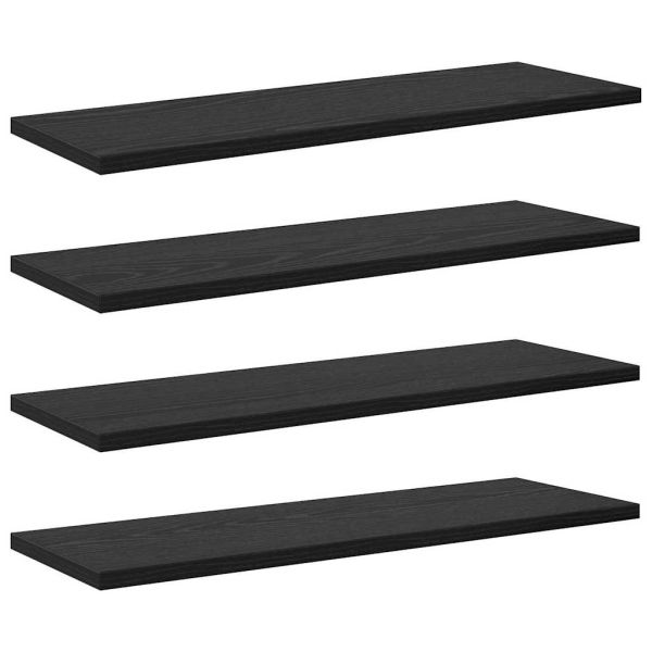 Етажерка Борд 4 pcs Черен 60 x 20 x 1,5 cm Инженерно дърво