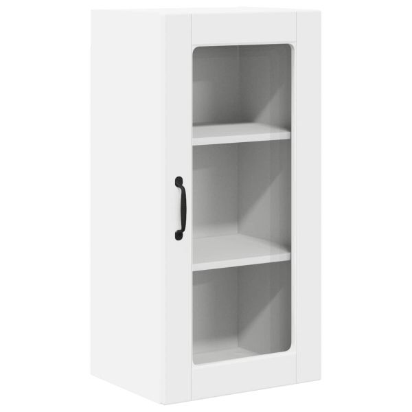 Стенен стъклен шкаф LUCCA 2 pcs Бяло 40 x 31 x 80 см