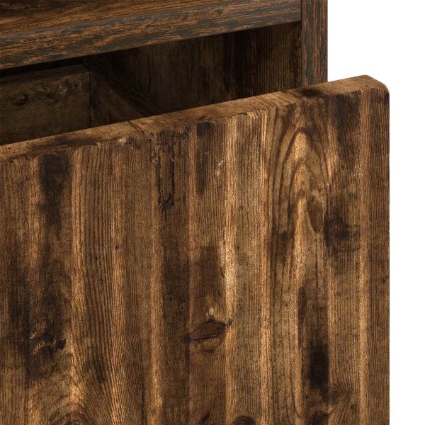 Нощен шкаф 2 pcs Опушен дъб 49 x 36 x 61 см Инженерно дърво
