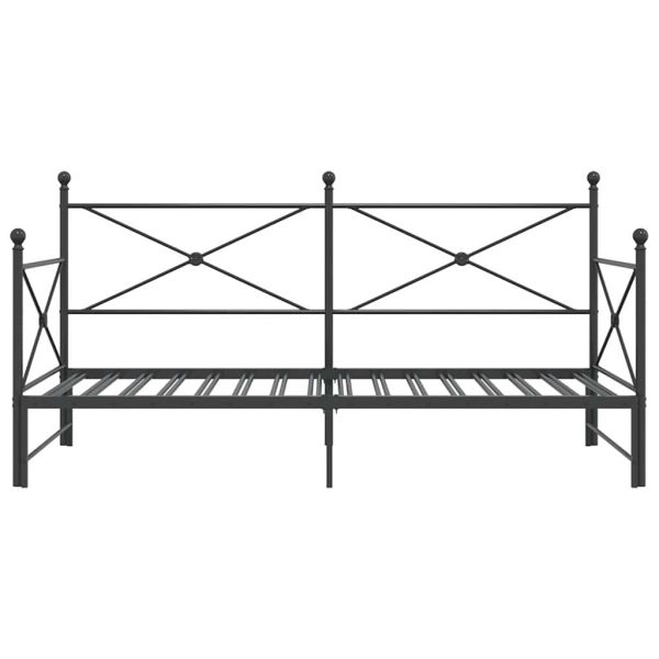 Дневна спалня с багажник без матрак Черно 107x203 cm Стомана