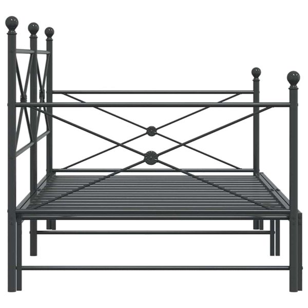 Дневна спалня с багажник без матрак Черно 107x203 cm Стомана
