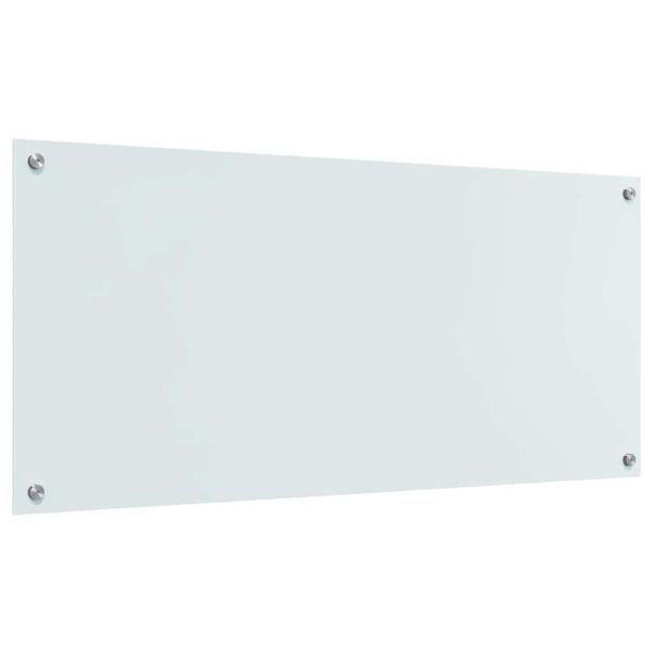 Кухненски гръб 2 pcs Бяло 110 x 50 cm закалено стъкло