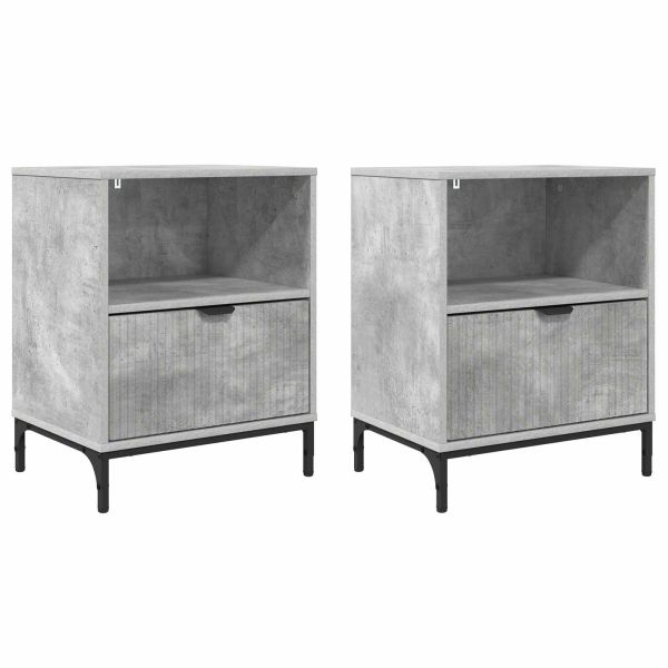 Нощен шкаф 2 pcs Бетонно сиво 49 x 36 x 61 см Инженерно дърво