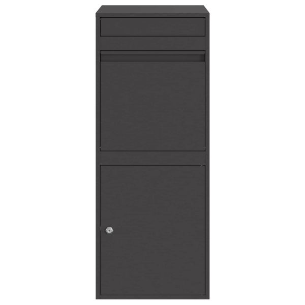 Пощенска кутия за пратки с врата Черно 41 x 38 x 103 см Стомана