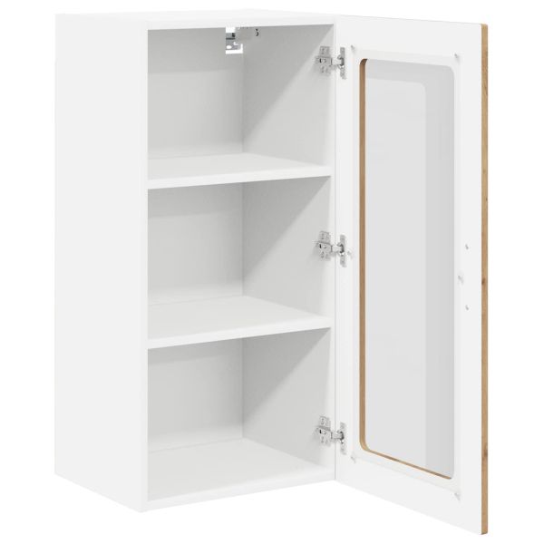 Стенен стъклен шкаф LUCCA 2 pcs Дъб артизан 40 x 31 x 80 см