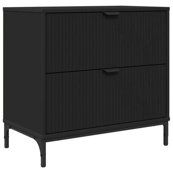 Нощно шкафче с чекмедже Черно 63.5 x 36 x 61 см Инженерно дърво