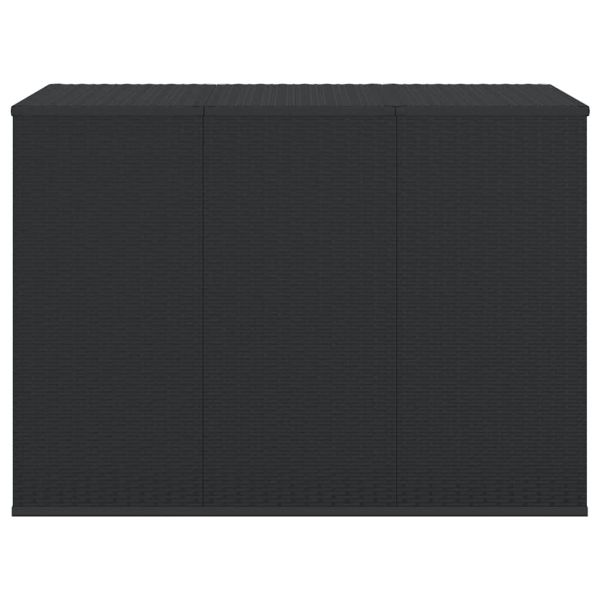 Кутия за градински възглавници PE Ратан 145x100x103 см черна