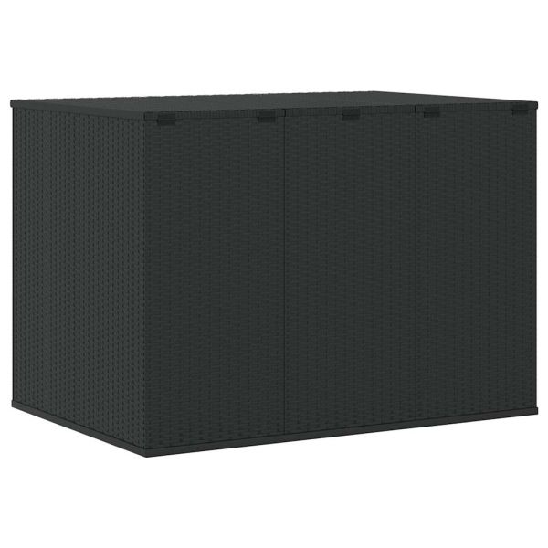 Кутия за градински възглавници PE Ратан 145x100x103 см черна