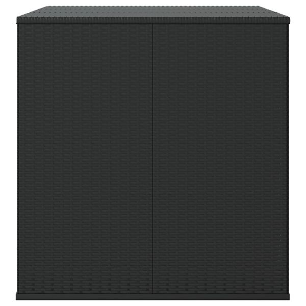 Кутия за градински възглавници PE Ратан 145x100x103 см черна