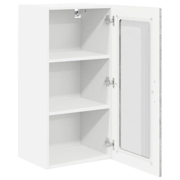 Стенен стъклен шкаф LUCCA 2 pcs Бетонно сиво 40 x 31 x 80 см