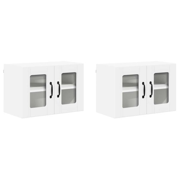 Стенен стъклен шкаф LUCCA 2 pcs Бяло 60 x 31 x 40 см