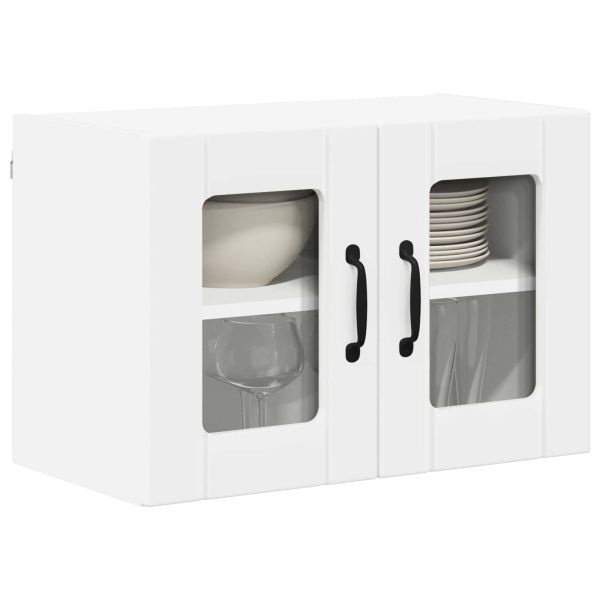 Стенен стъклен шкаф LUCCA 2 pcs Бяло 60 x 31 x 40 см