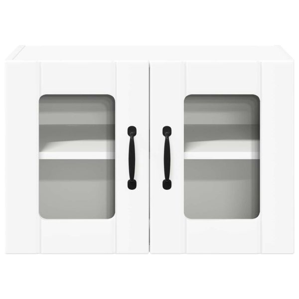Стенен стъклен шкаф LUCCA 2 pcs Бяло 60 x 31 x 40 см