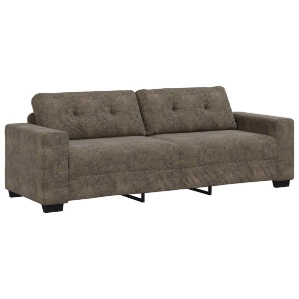 Диван 3 pcs Тъмен сив 221 x 80 x 80 см Ленена смесена тъкан