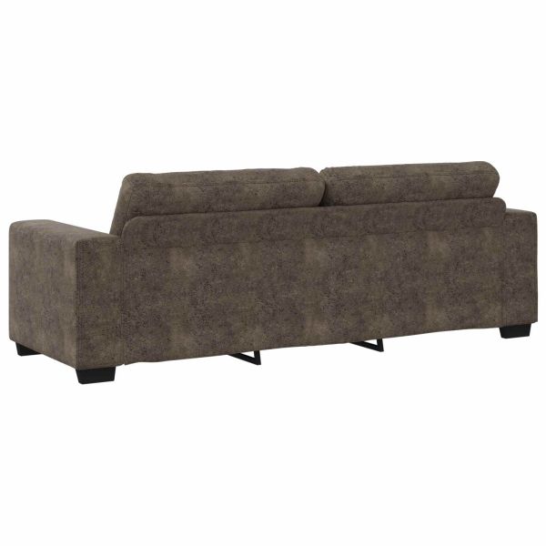 Диван 3 pcs Тъмен сив 221 x 80 x 80 см Ленена смесена тъкан