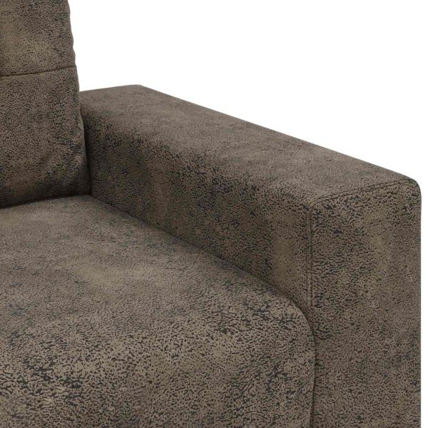 Диван 3 pcs Тъмен сив 221 x 80 x 80 см Ленена смесена тъкан