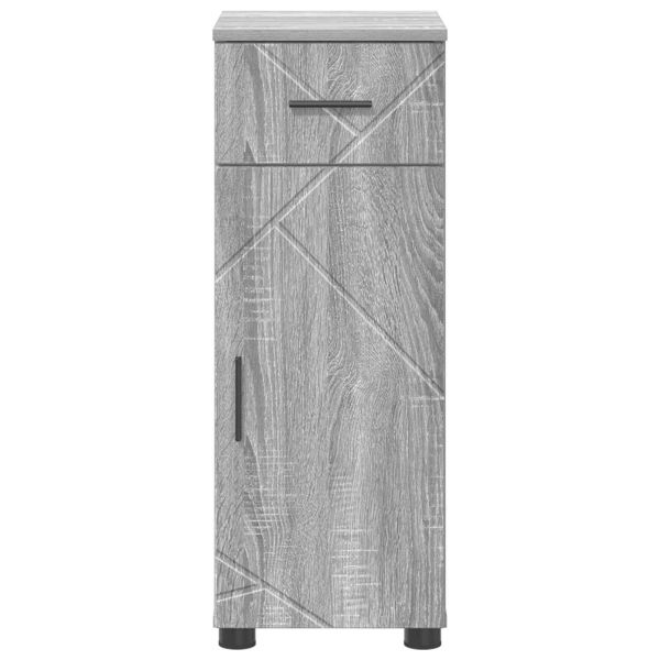 Шкаф за баня Сив Сонома 30 x 35 x 80 см Инженерно дърво & Метал