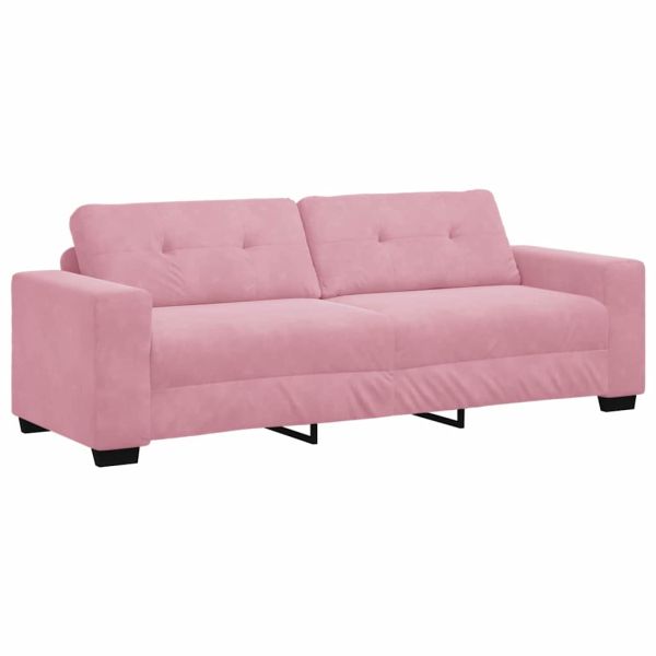 Комплект дивани 3 pcs Розово 221 x 80 x 80 см Кадифе